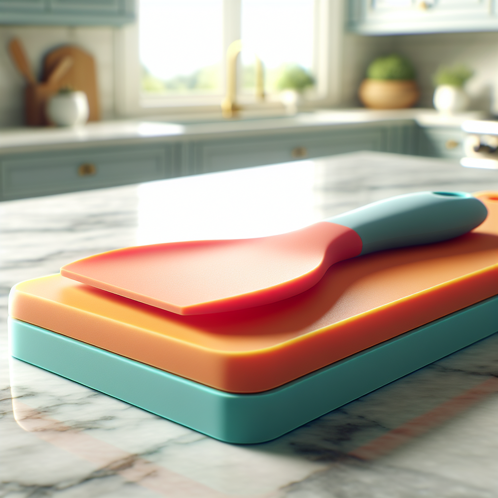 A silicone spatula on a kitchen countertop